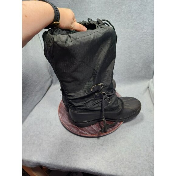 Sorel Women's Waterproof Winter Boots Size 8 Black Nylon & Rubber Snow Shoes - Picture 3 of 12